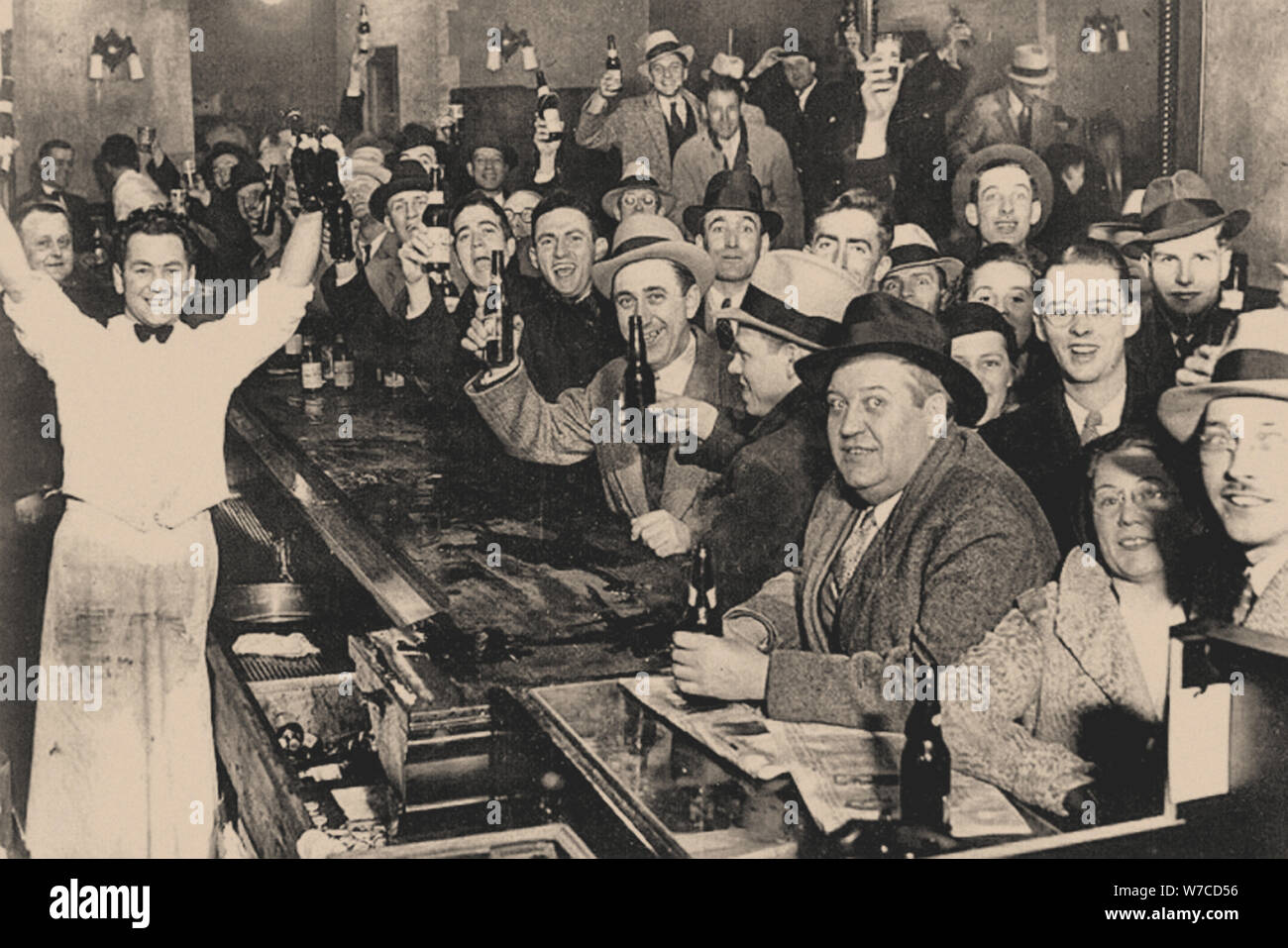 La nuit ils met fin à la Prohibition, à Chicago, le 5 décembre 1933. Banque D'Images