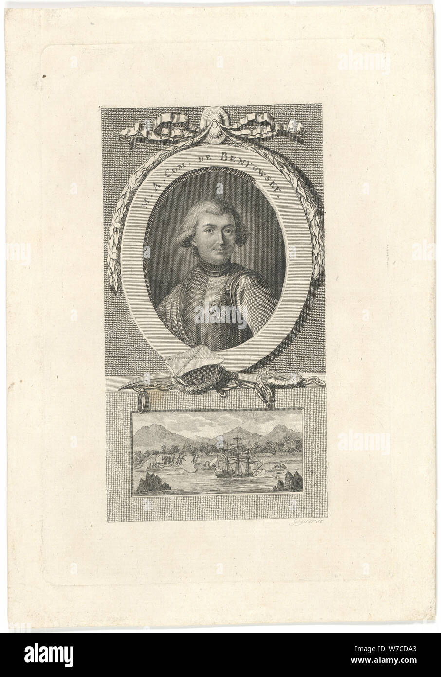 Portrait de Maurice Auguste Comte de Benyovszky (1741-1786). Banque D'Images