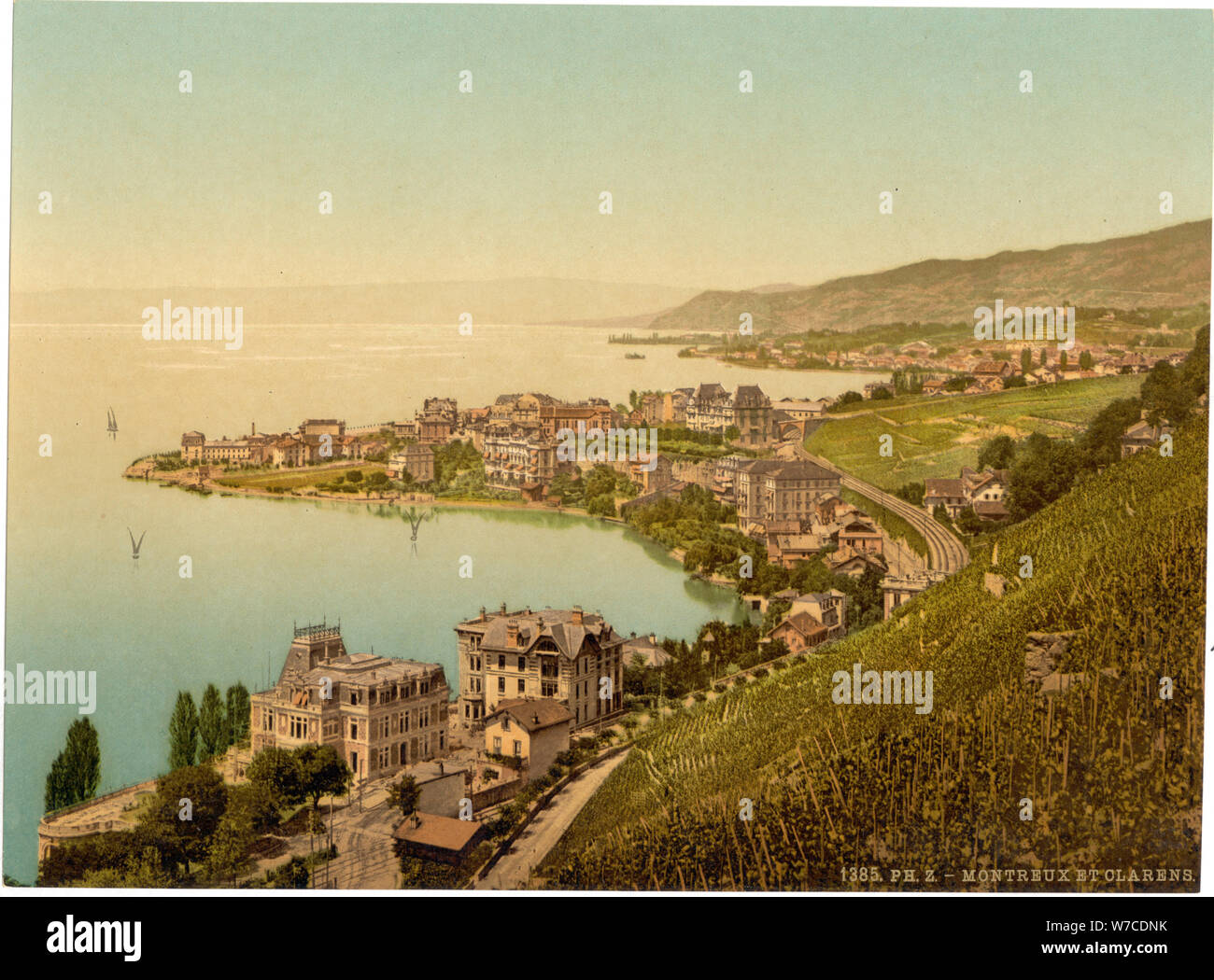 Montreux et Clarens, le lac de Genève, Suisse. Banque D'Images