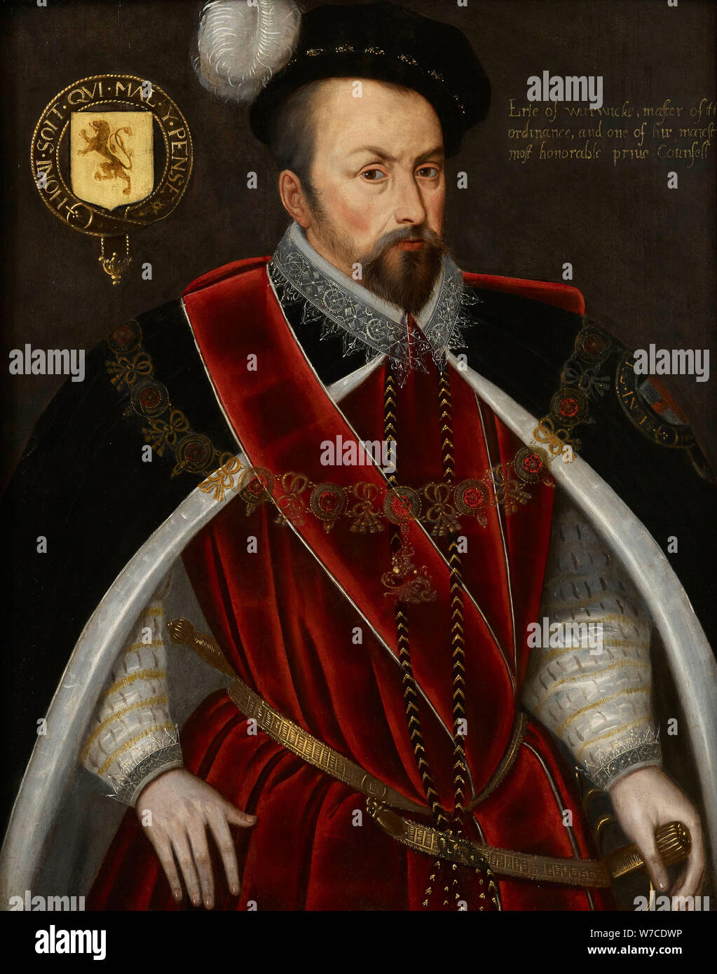 Portrait d'Ambrose Dudley (ch. 1530-1590), 3 comte de Warwick. Banque D'Images