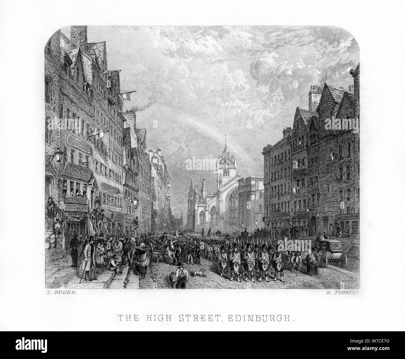 La High Street, Édimbourg, 1870.Artiste : W Forrest Banque D'Images