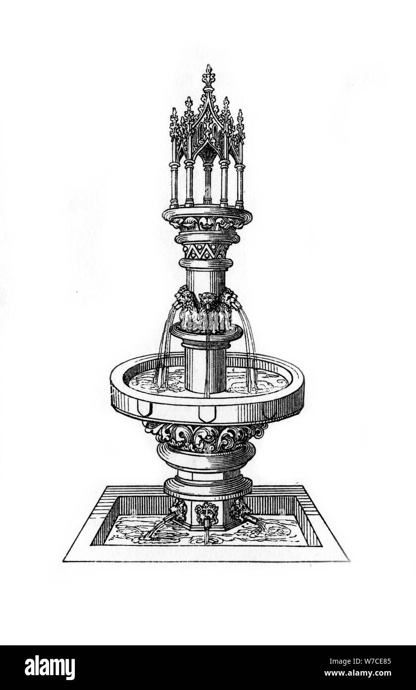 Fontaine, 1470-1483, (1843).Artiste : Henry Shaw Banque D'Images