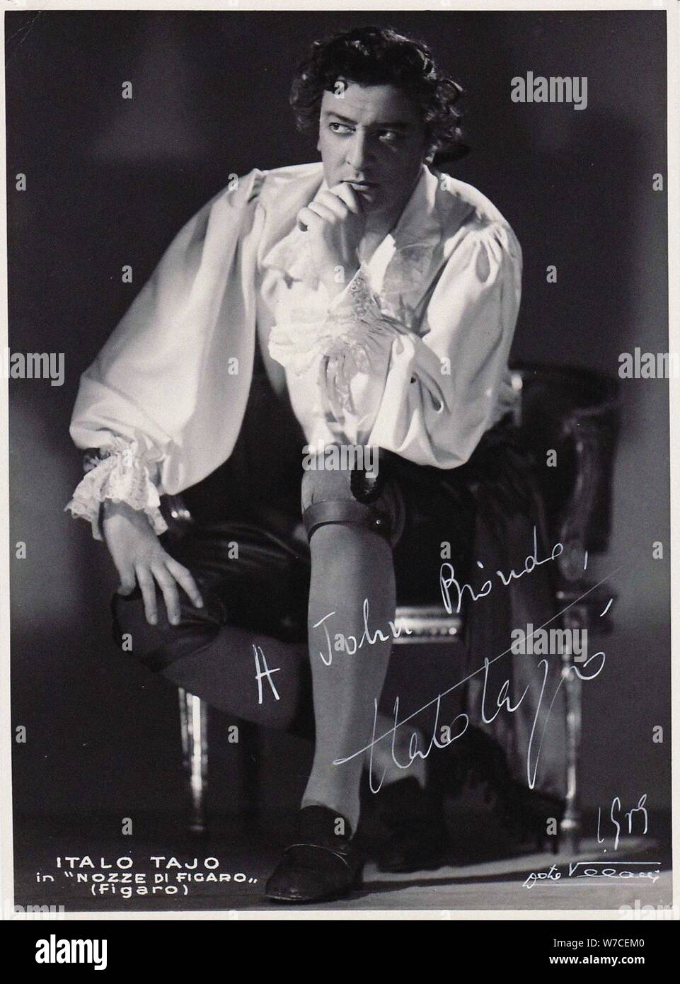 Italo Tajo comme Figaro dans Le Nozze di Figaro de Wolfgang Amadeus Mozart. Banque D'Images