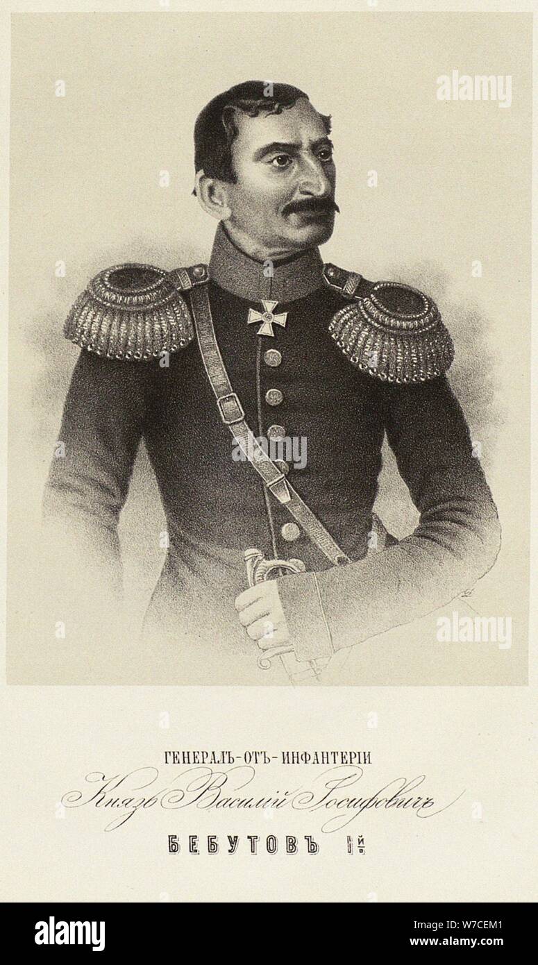 Portrait du général Vassili Ossipovitch Bebutov (1792-1858). Banque D'Images