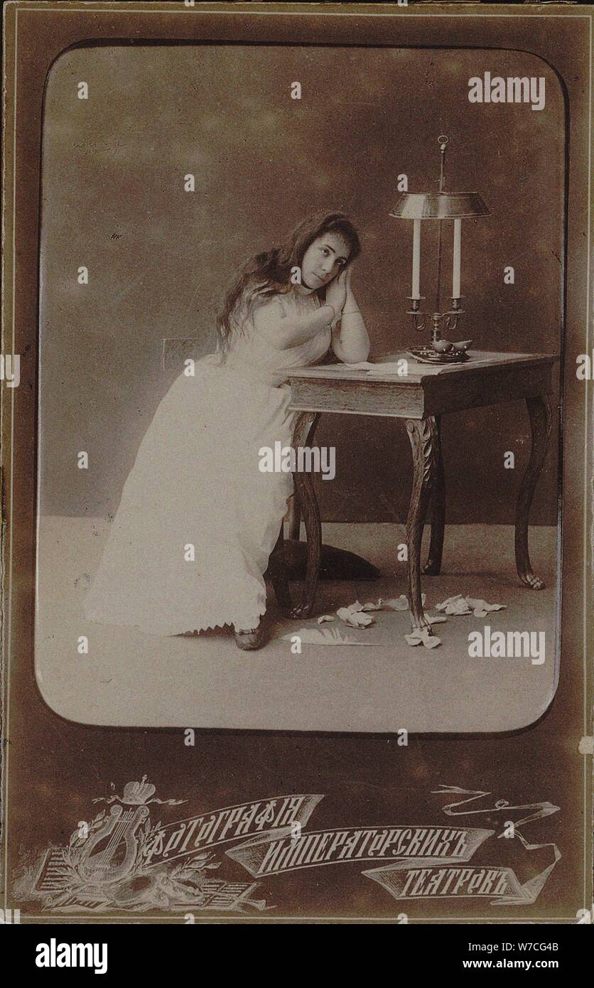 Medea Figner ( (1859-1952), Tatiana dans Eugène Onéguine, opéra de P. Tchaikovsky, 1880. Banque D'Images