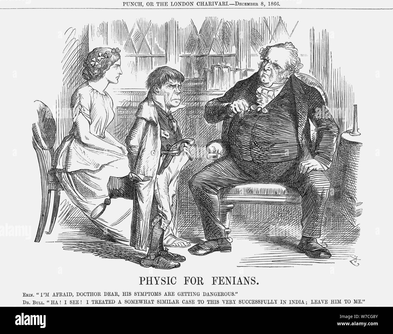 'Physic pour des Fenians, 1866. Artiste : John Tenniel Banque D'Images