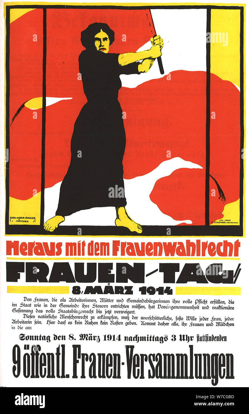 Donnez-nous le suffrage des femmes. La Journée de la femme, le 8 mars 1914, 1914. Banque D'Images