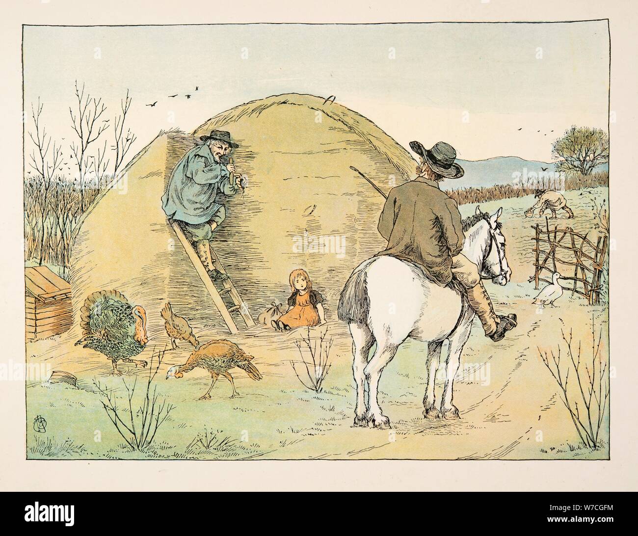 L'agriculteur, de quatre et vingt travailleurs, pub. Lithographie couleur (1900) Banque D'Images