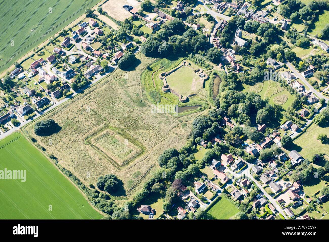 Vestiges de Château de Bolingbroke et de la guerre civile, siegework Old Bolingbroke, Lincolnshire, 2018. Créateur : Angleterre historique photographe personnel. Banque D'Images