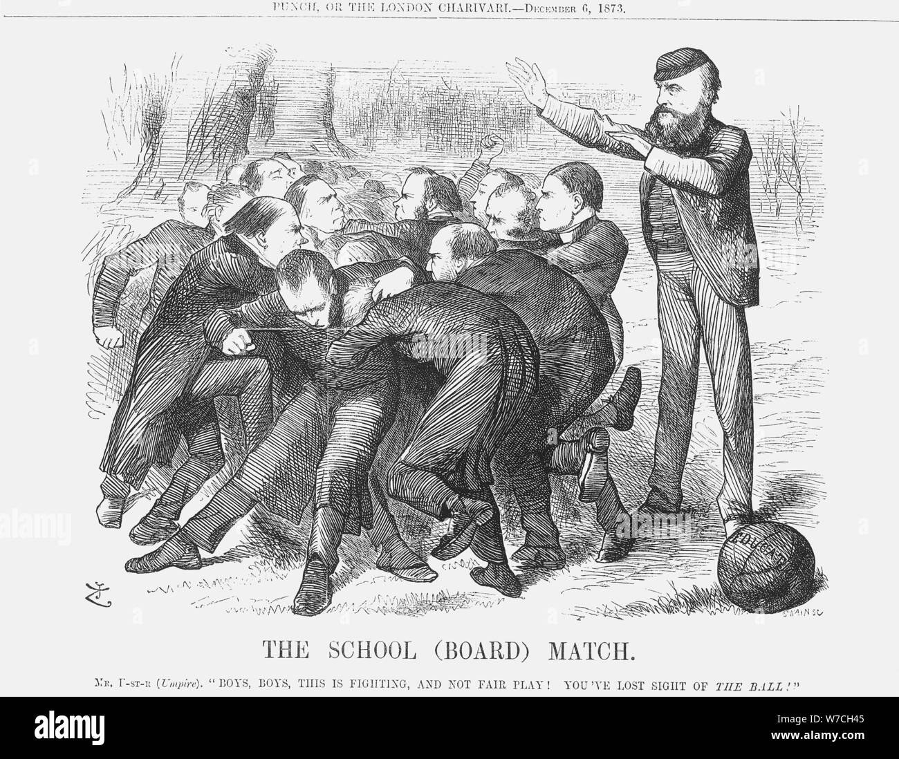 'L'école (Conseil) Match', 1873. Artiste : Joseph Swain Banque D'Images