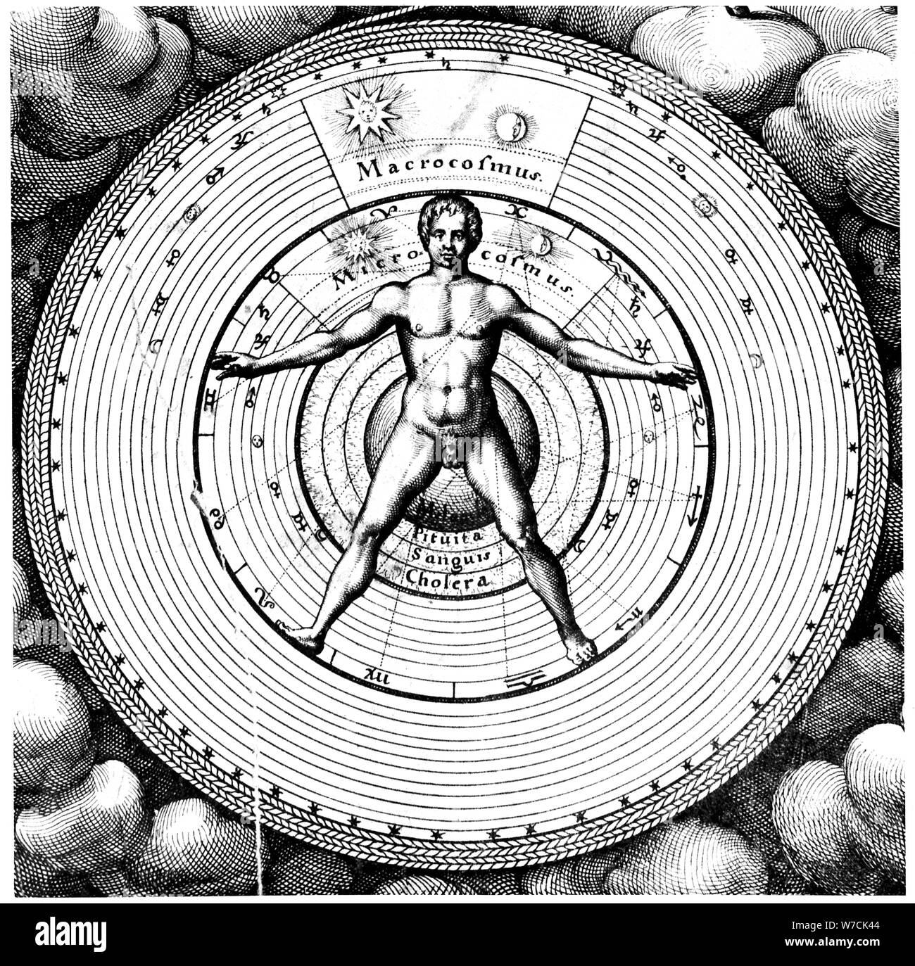 Schéma montrant la position de l'homme dans l'univers, 1617-19. Artiste : Robert Fludd Banque D'Images