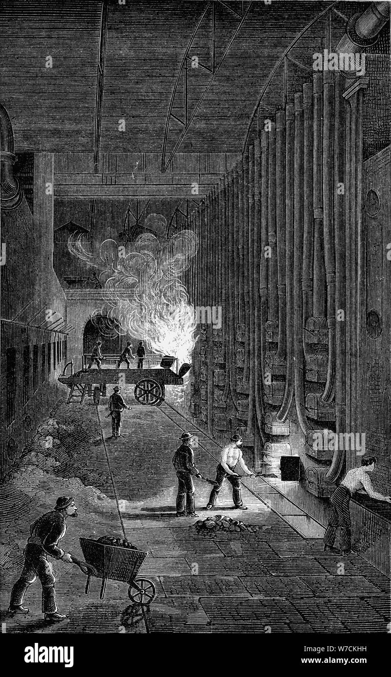 Chambre de l'autoclave, Imperial Gasworks, King's Road, Londres, 1876. Artiste : Inconnu Banque D'Images