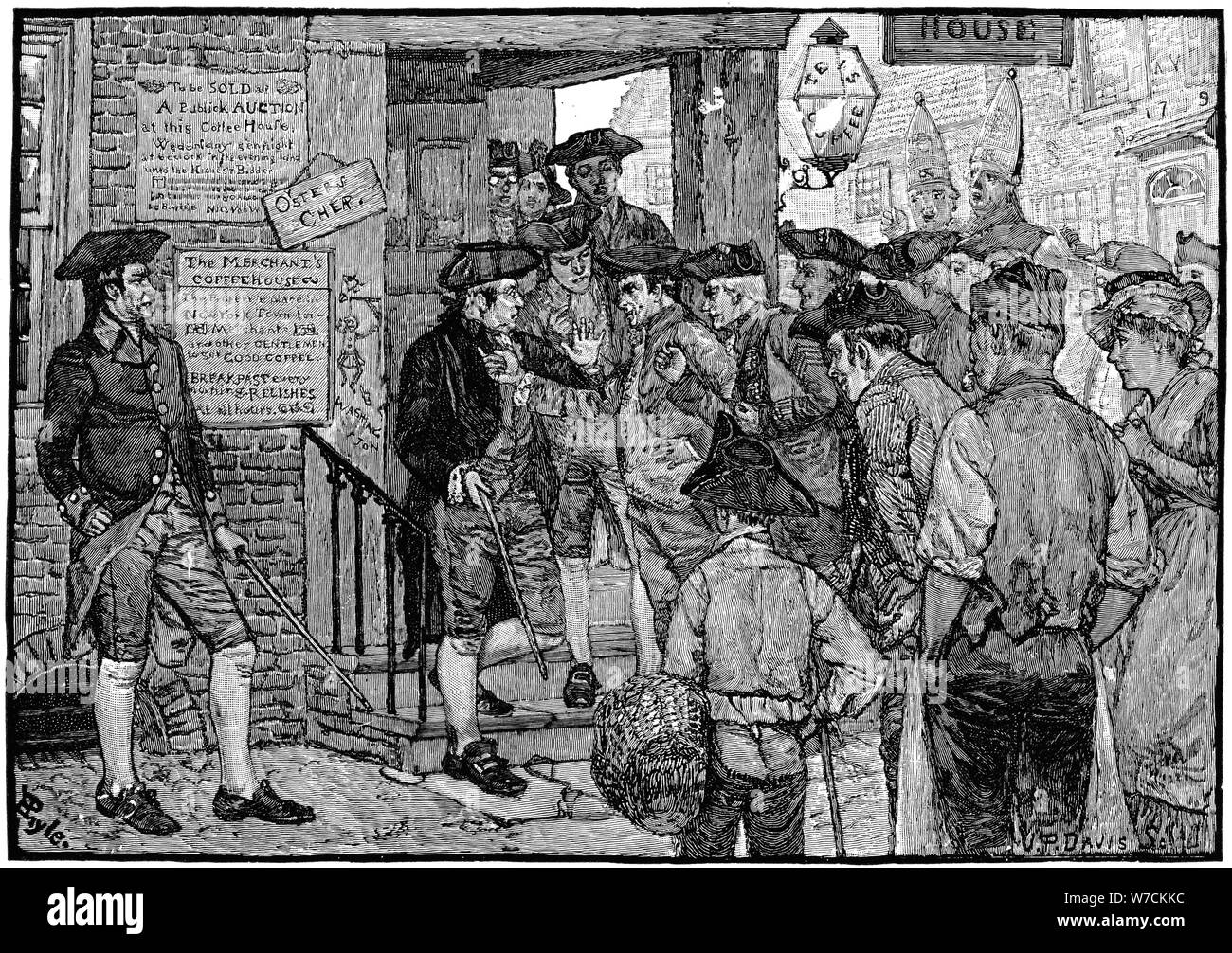 Foule à Boston essayer de forcer à démissionner du gouvernement, c1773. Artiste : Inconnu Banque D'Images