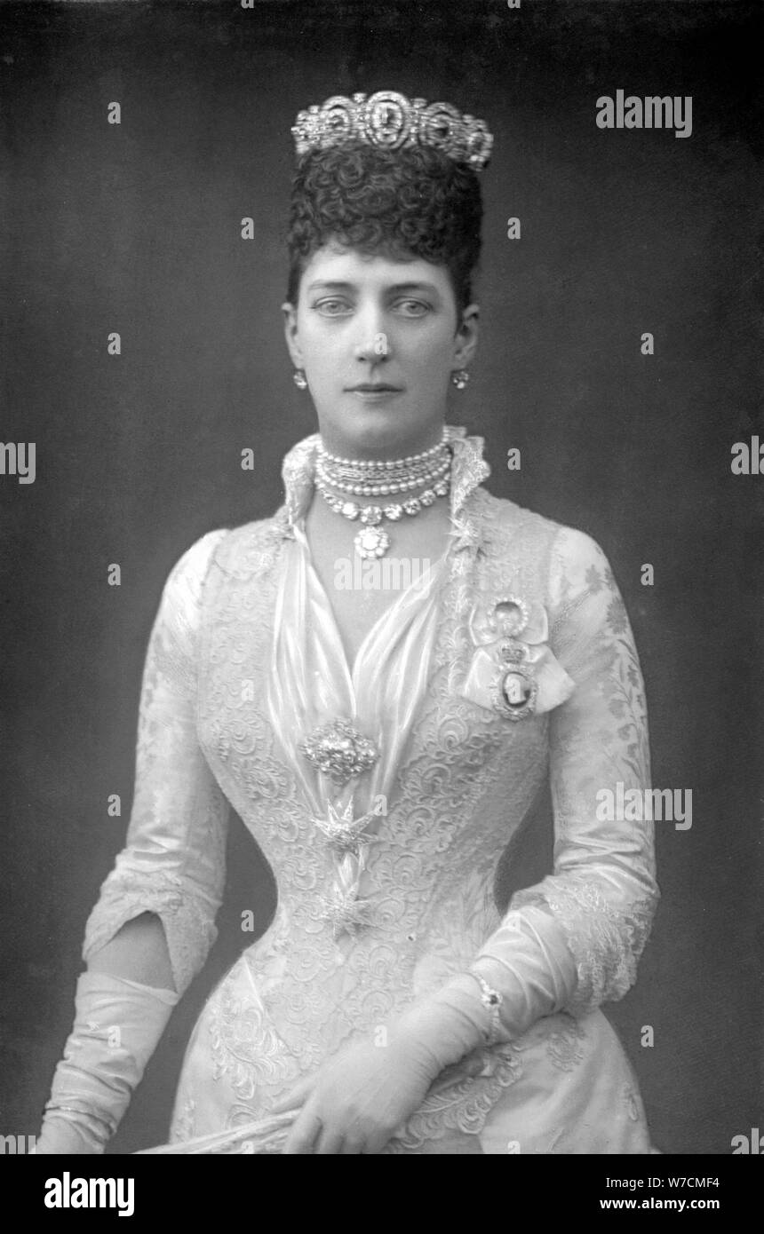 Alexandra (1844-1925), Reine consort du roi Édouard VII de Grande-Bretagne, c1890. Artiste : Inconnu Banque D'Images