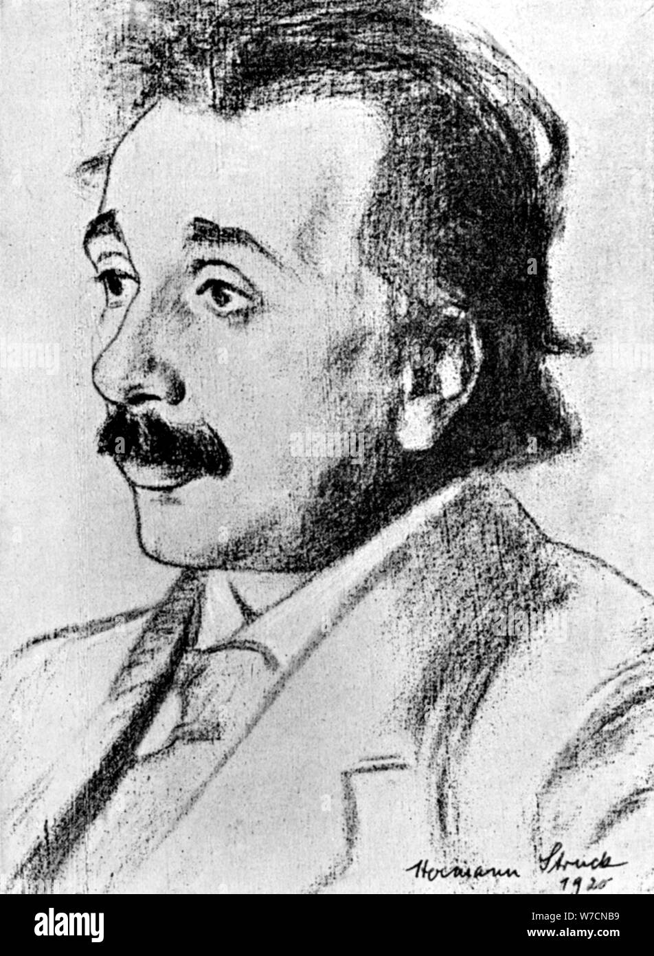 Albert Einstein (1879-1955), mathématicien et physicien théorique germano-suisse, 1920. Artiste : Hermann frappé Banque D'Images