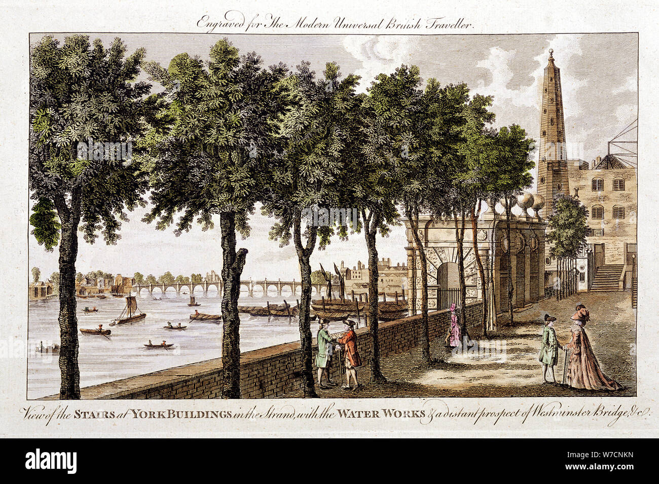 Waterworks à York Bâtiments, Strand, fournissant de l'eau à Londres de la Thames, 1790. Artiste : Inconnu Banque D'Images