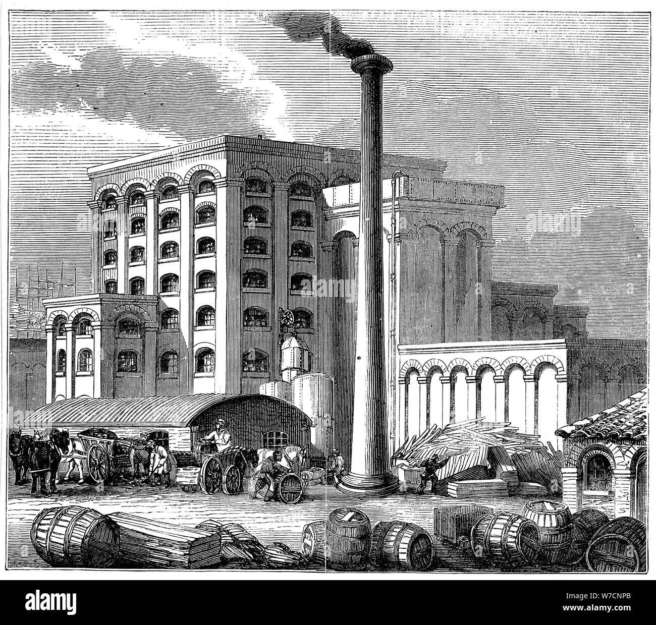 Raffinerie de sucre, Southampton, Angleterre, qui a ouvert ses portes en 1851. Artiste : Inconnu Banque D'Images