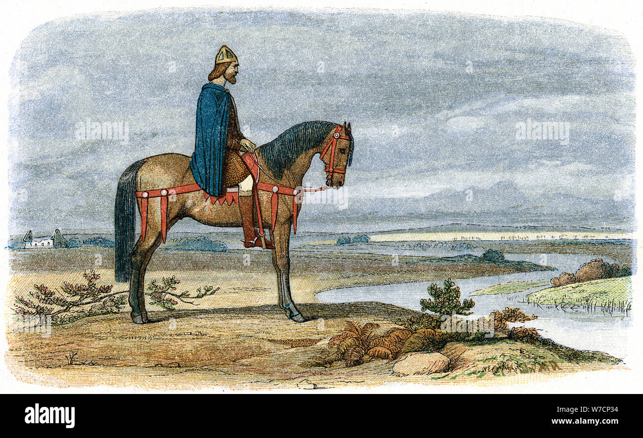 Alfred le Grand (849-899), roi du Wessex anglo-saxonne de 871, 885 (1864). Artiste : Inconnu Banque D'Images