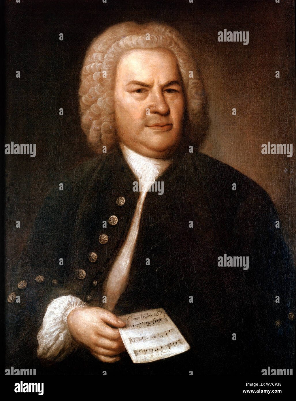 Johann Sebastian Bach (1685-1750), compositeur et organiste allemand, 1746. Artiste : Elias Gottlob Haussmann Banque D'Images