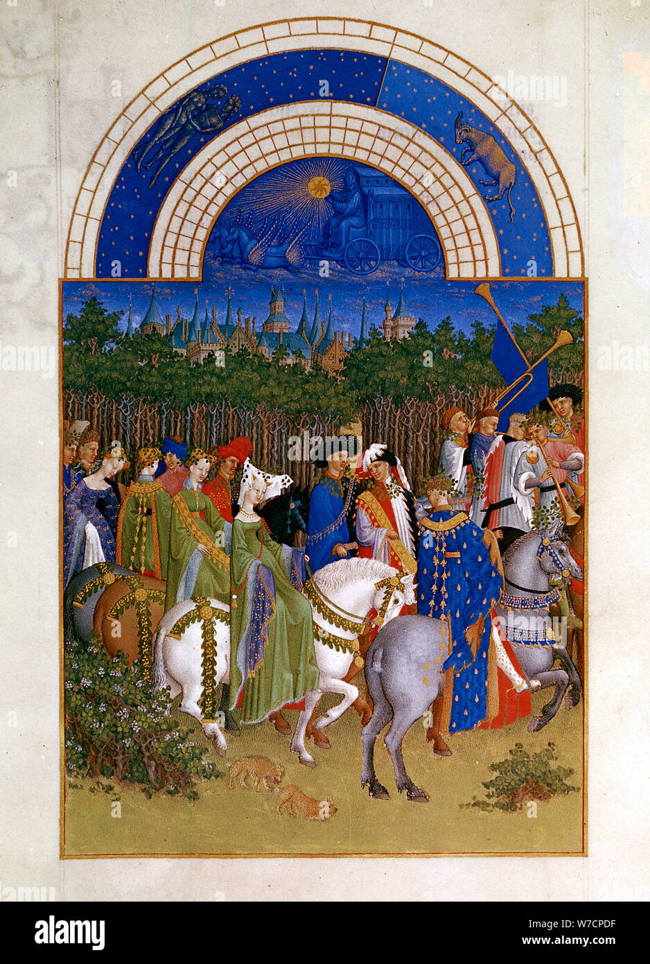 Mai, 1412-1416. Artiste : Paul Limbourg Banque D'Images