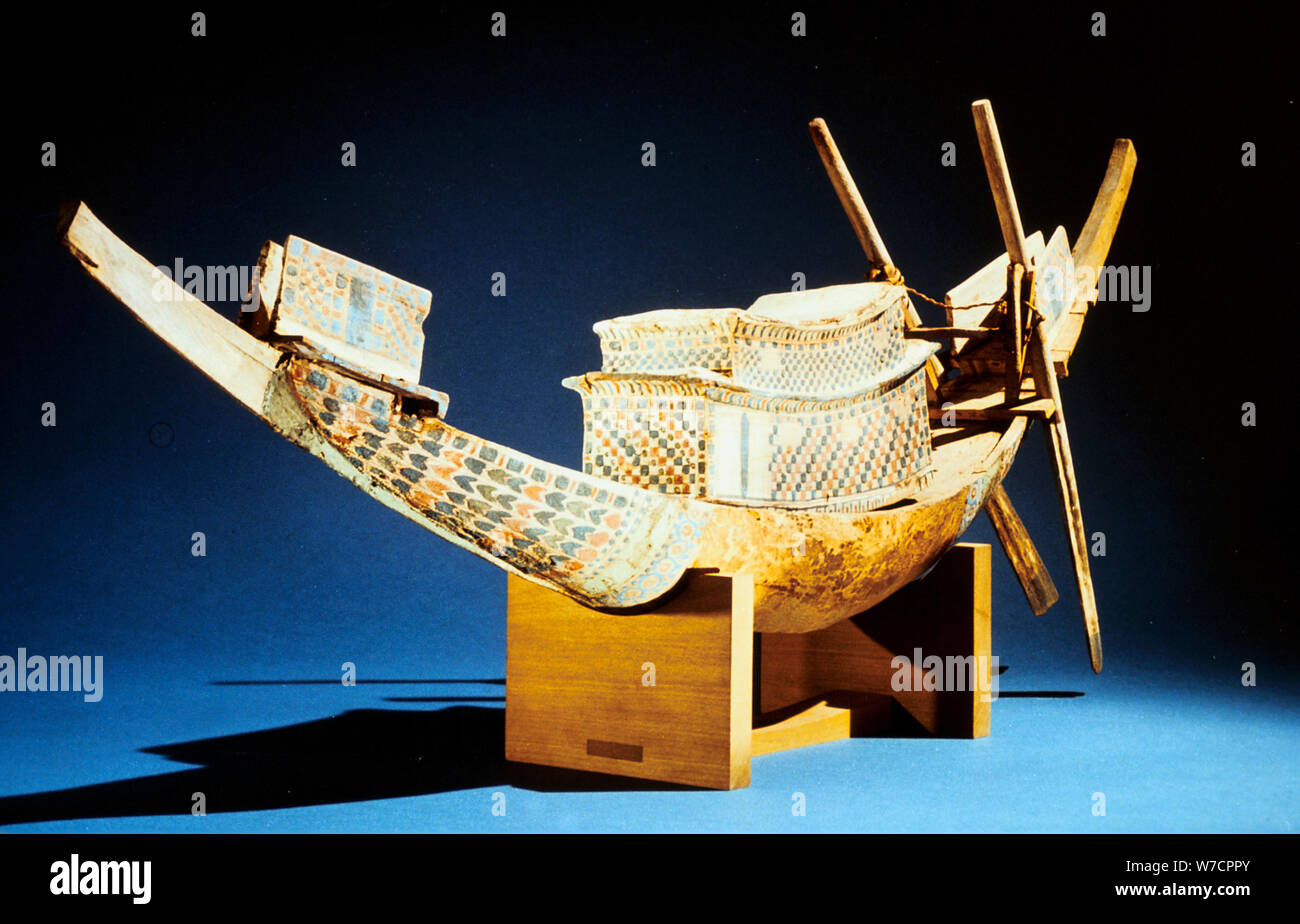 Modèle d'un bateau, Ancient Egyptian, 18e dynastie, c1325 BC. Artiste : Inconnu Banque D'Images