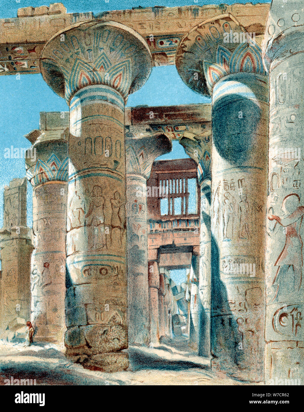Salle hypostyle, temple d'Amon-Re, Karnak, Egypte antique, 14ème-13ème siècle avant J.-C. (1892). Artiste : Inconnu Banque D'Images