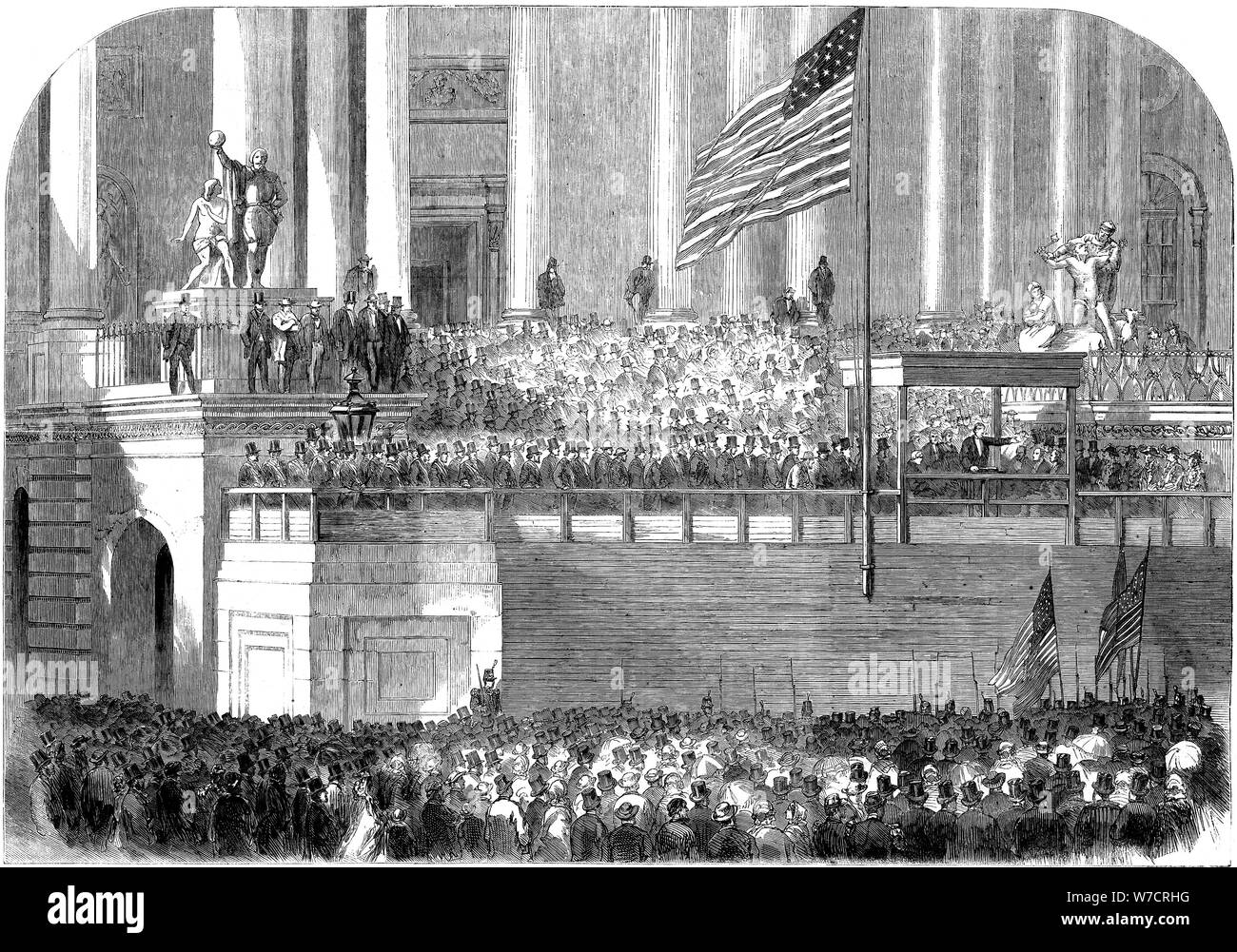 Inauguration du président Lincoln, Washington DC, 4 mars 1861. Artiste : Inconnu Banque D'Images