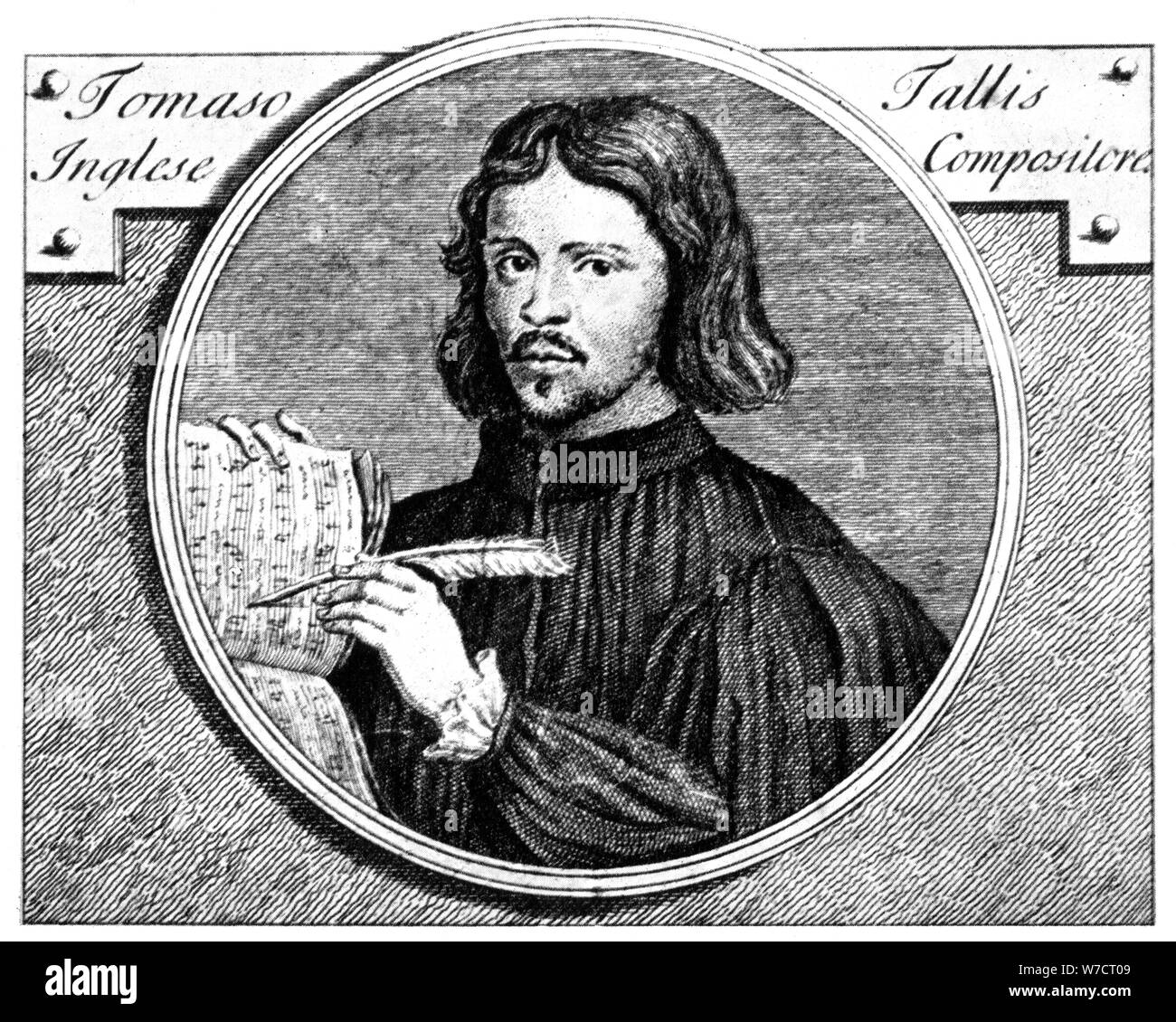 Thomas Tallis, (c1505-1585), organiste et compositeur anglais, 1700. Artiste : Niccolo Francesco Haym Banque D'Images