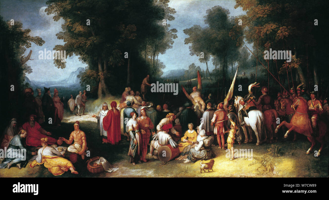 "La prédication de saint Jean Baptiste", 1602. Artiste : Cornelis Cornelisz van Haarlem Banque D'Images