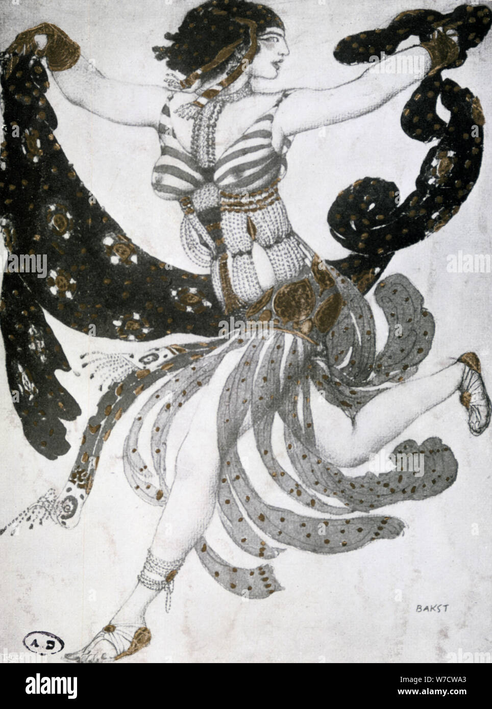 'Cléopâtre', conception de costumes de ballet, 1909. Artiste : Leon Bakst Banque D'Images