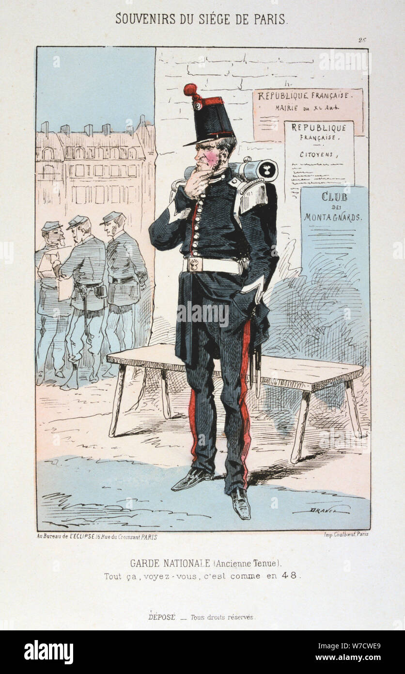 "Garde Nationale (ancien tenue)', siège de Paris, guerre franco-allemande, 1870-1871. Artiste : Anon Banque D'Images