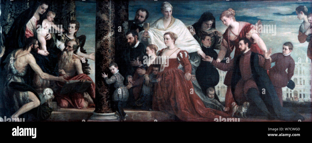 "La Madone et l'Cuccina-Family', 1571. Artiste : Paolo Veronese Banque D'Images