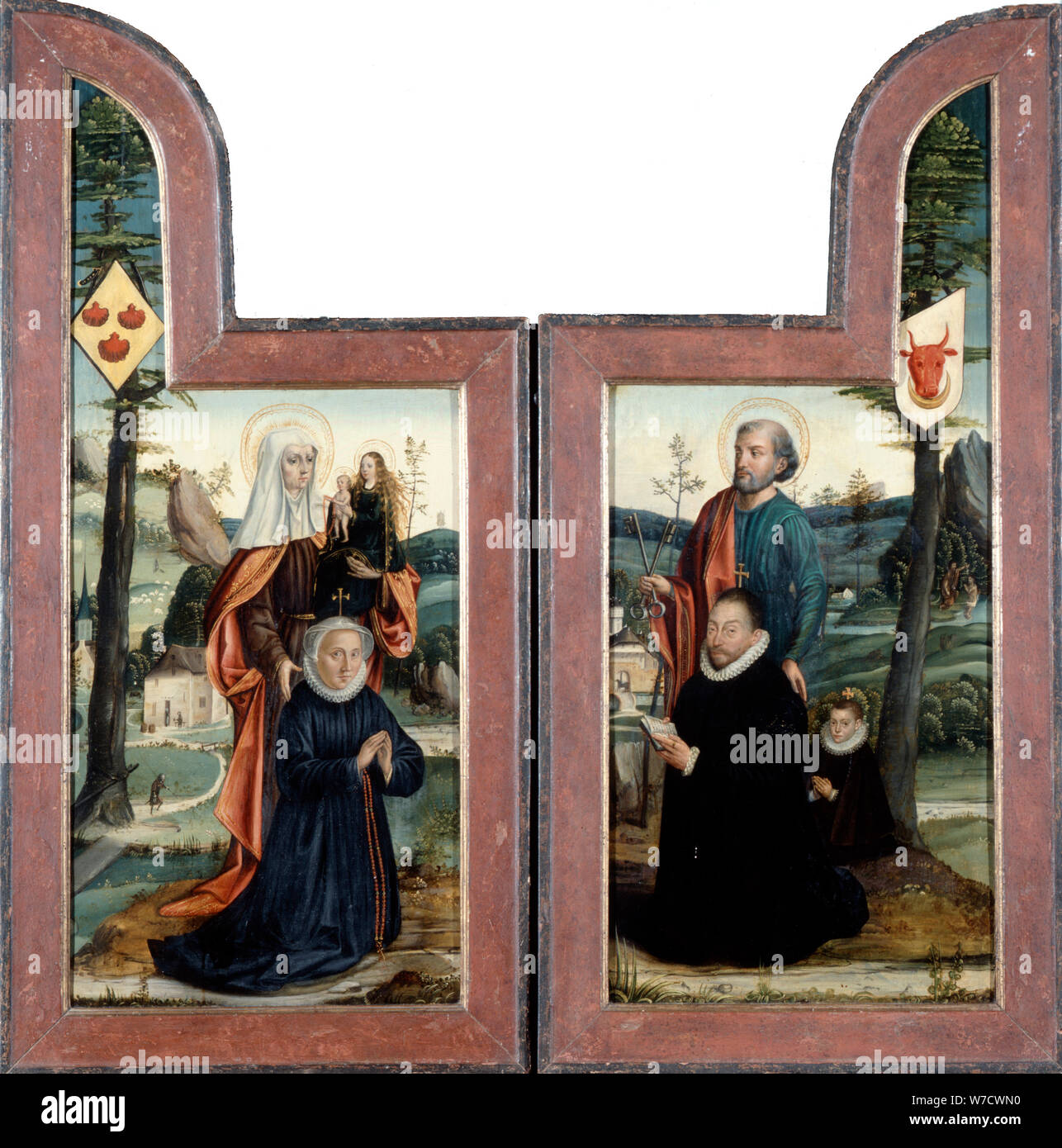 Triptyque 'avec Saint Pierre et Saint Anne", avant, 16ème siècle. Artiste : Bernaert van Orley Banque D'Images