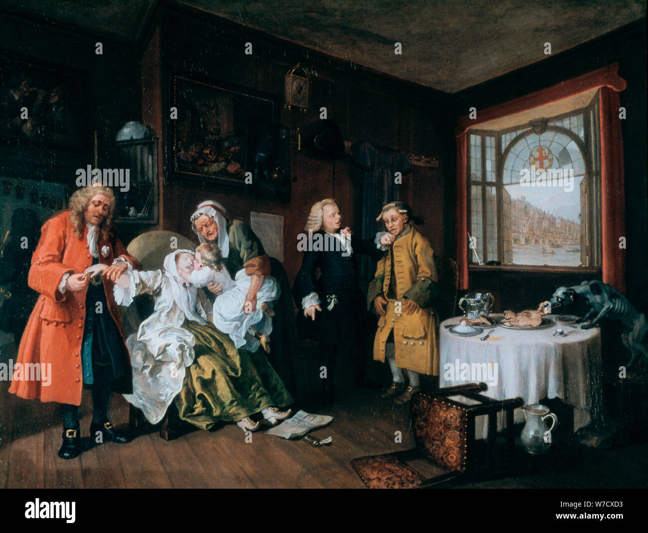 'Mariage à-la-Mode : 6. La Dame de la mort", c1743. Artiste : William Hogarth Banque D'Images