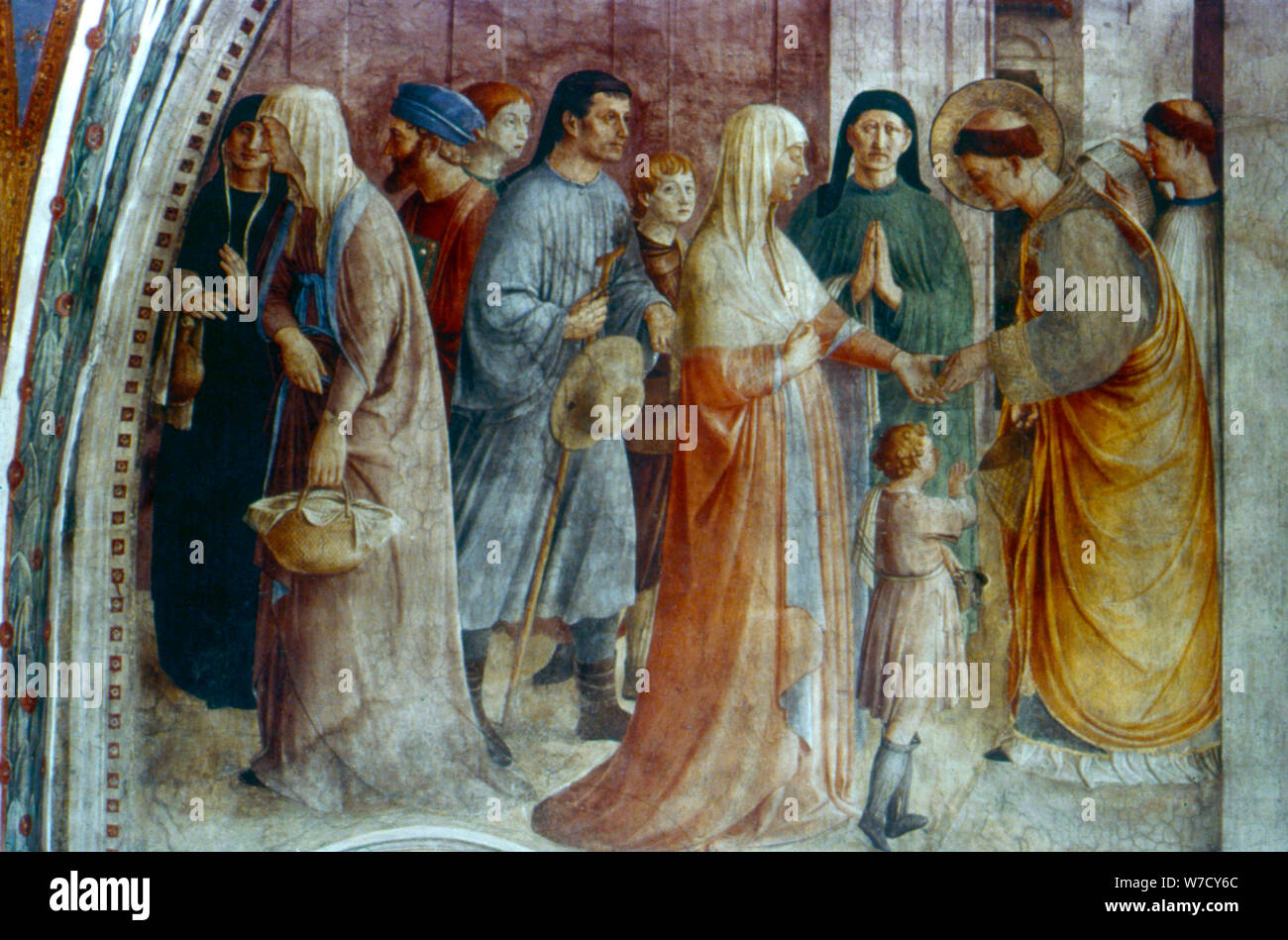 'St Stephen distribuant l'Aumône', milieu du xve siècle. Artiste : Fra Angelico Banque D'Images
