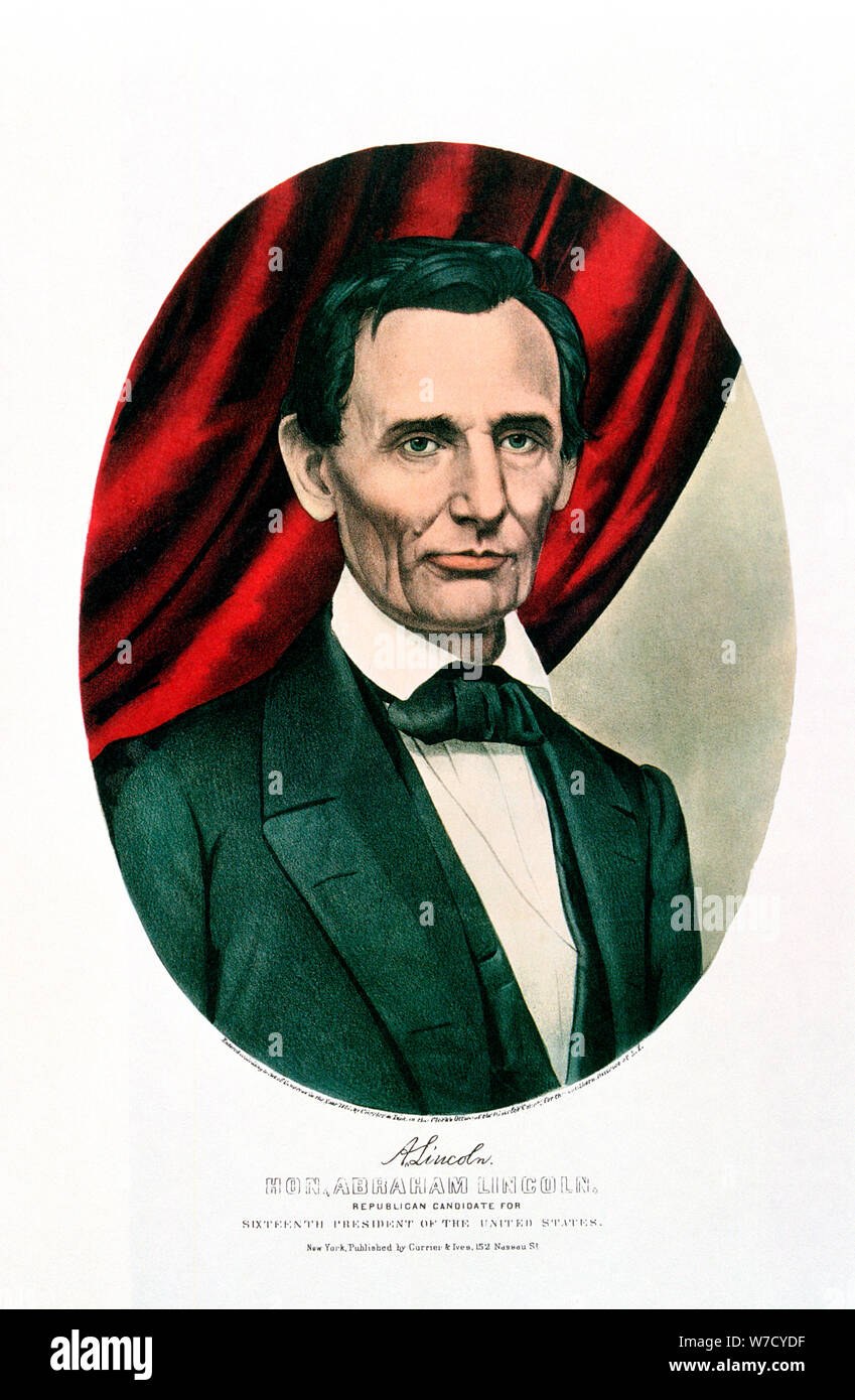 Abraham Lincoln (1809-65), c1865. Artiste : Currier et Ives Banque D'Images