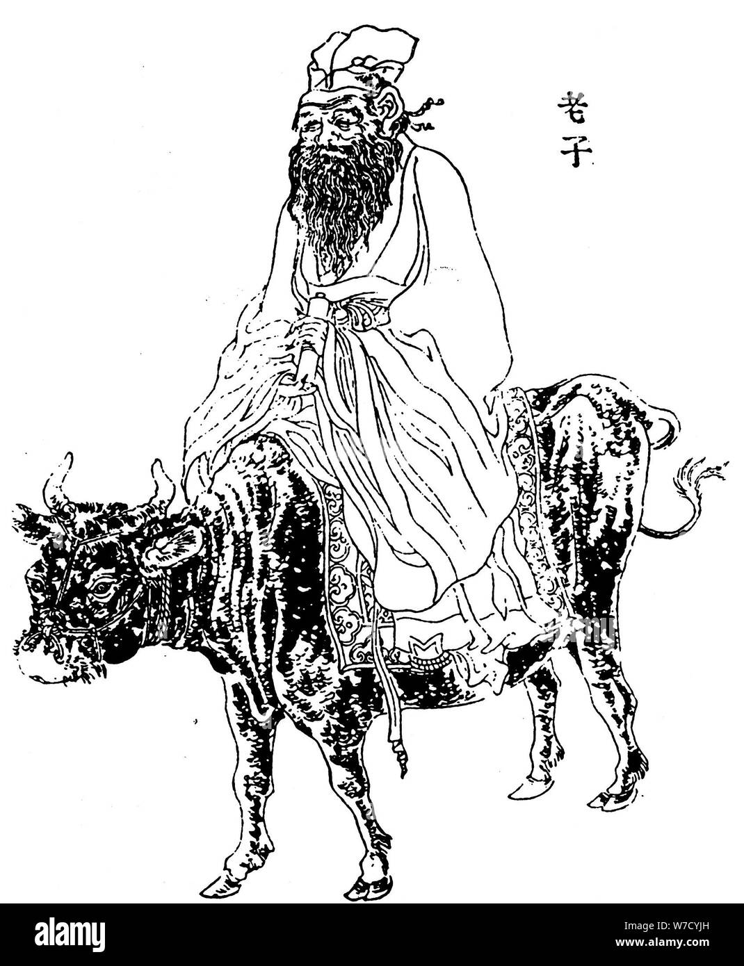 Lao-Tzu, ancien philosophe chinois et d'inspiration du taoïsme, fin du xixe siècle. Artiste : Anon Banque D'Images