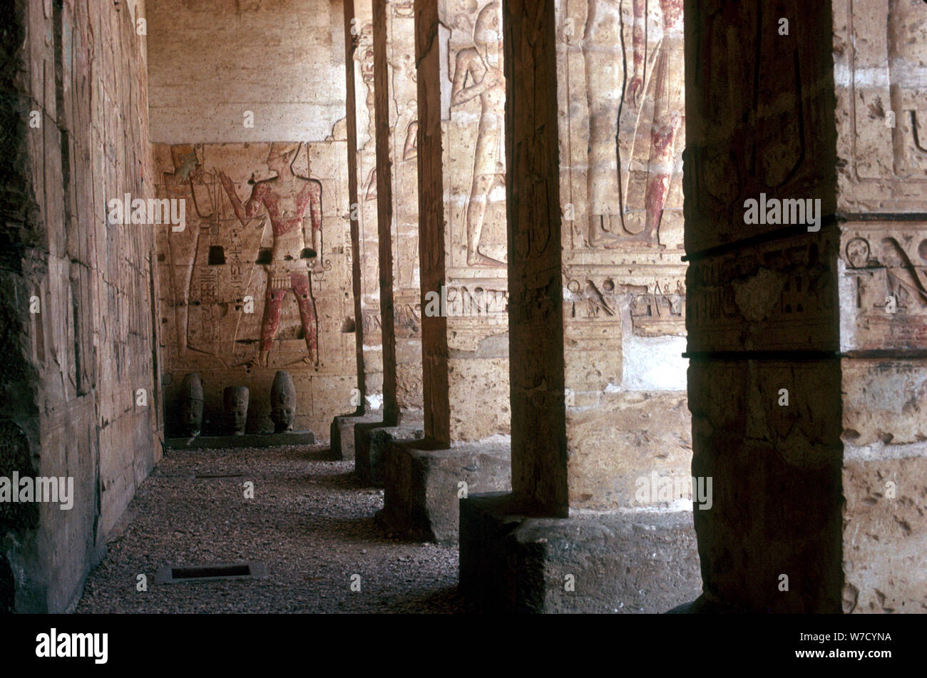 Temple de Sethos I, Abydos, Egypte, 19e dynastie, 1304 AV. Artiste : Inconnu Banque D'Images