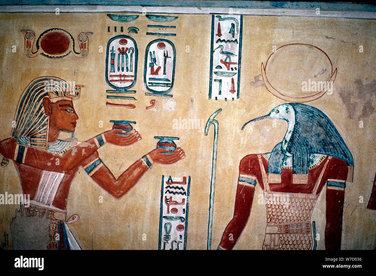 Wallpainting de Ramsès III avant de Thoth, Vallée des Reines, Luxor, Egypte, c12th siècle av. Artiste : Inconnu Banque D'Images