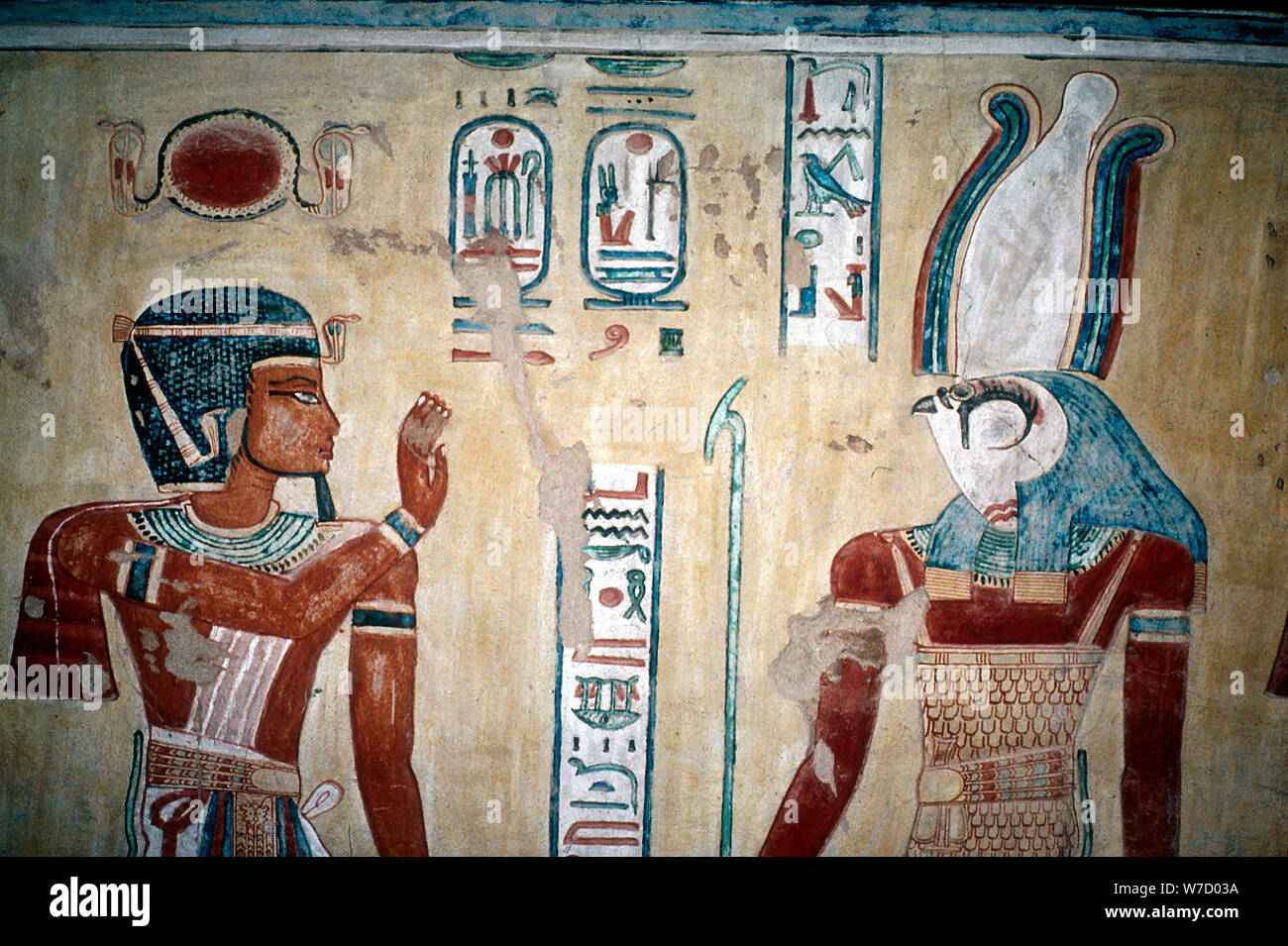Wallpainting de Ramsès III avant d'Horus, Vallée des Reines, Luxor, Egypte, c12th siècle av. Artiste : Inconnu Banque D'Images