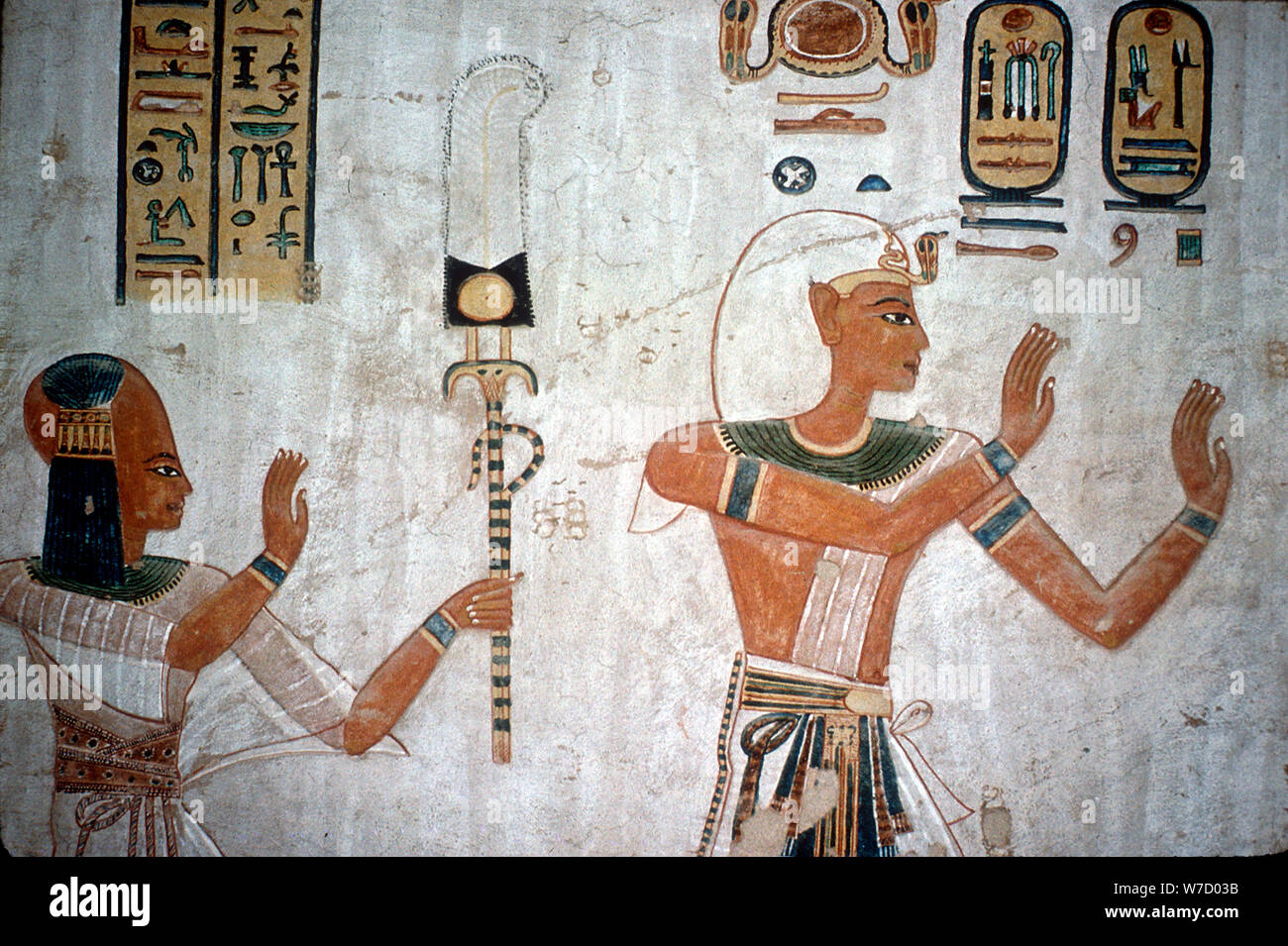 Wallpainting de Ramsès III principaux fils décédé aux dieux, Vallée des Reines, l'Égypte, c12BC thC : Artiste inconnu Banque D'Images