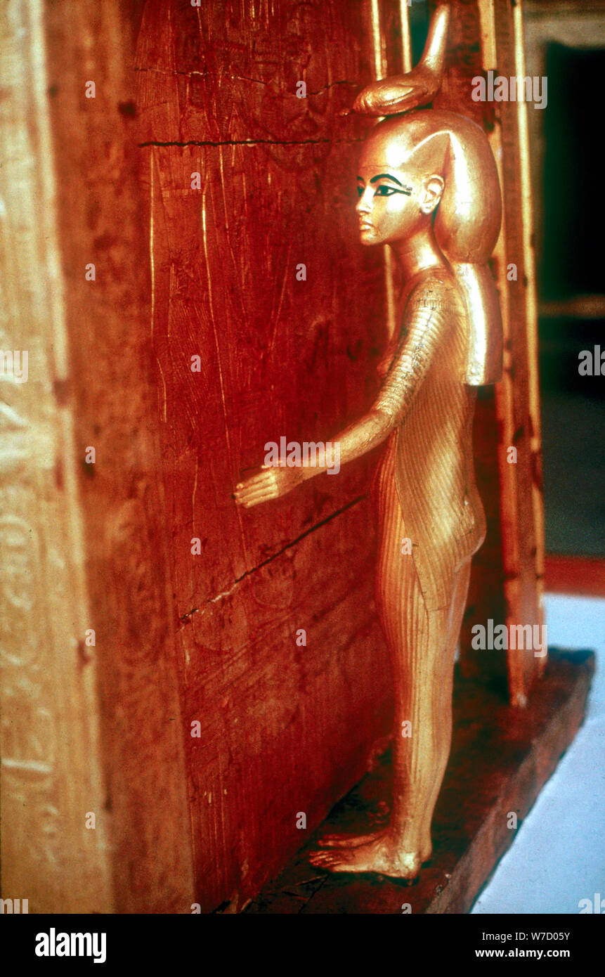 De Protection Protection de la déesse Selket vases canopes de culte, Tombe de Toutankhamon, Le Caire. Artiste : Inconnu Banque D'Images