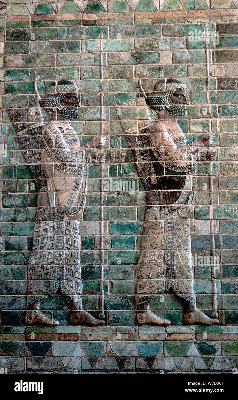 Relief montrant archers de la Garde royale, le palais de Darius I, Susa, c500 BC. Artiste : Inconnu Banque D'Images