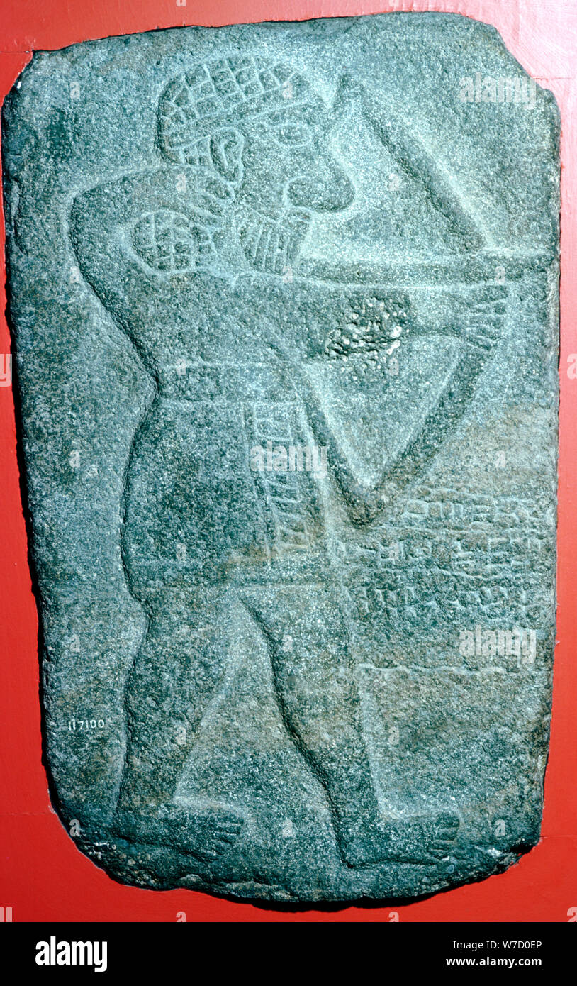 Le soulagement d'un archer Hittite, Tell Halaf, Syrie, c 10e - 9e siècle avant J.-C.. Artiste : Inconnu Banque D'Images