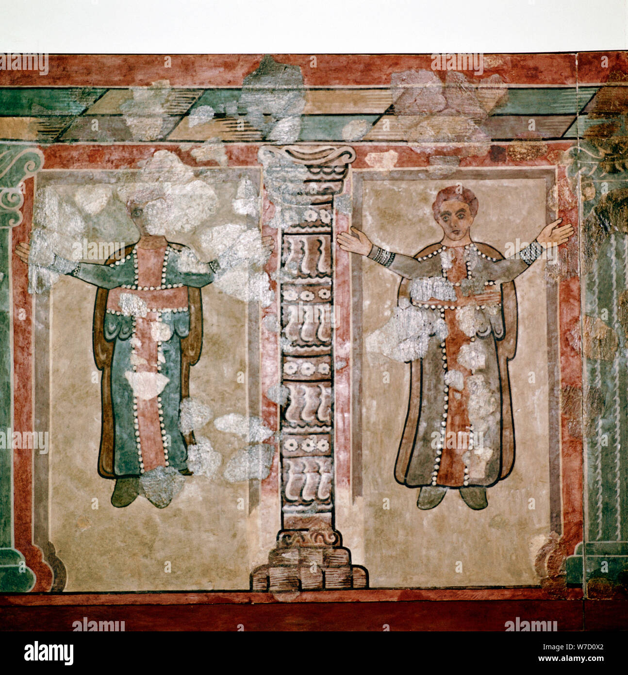Christian wallpainting, Lullingstone Roman Villa, Kent, c350. Artiste : Inconnu Banque D'Images