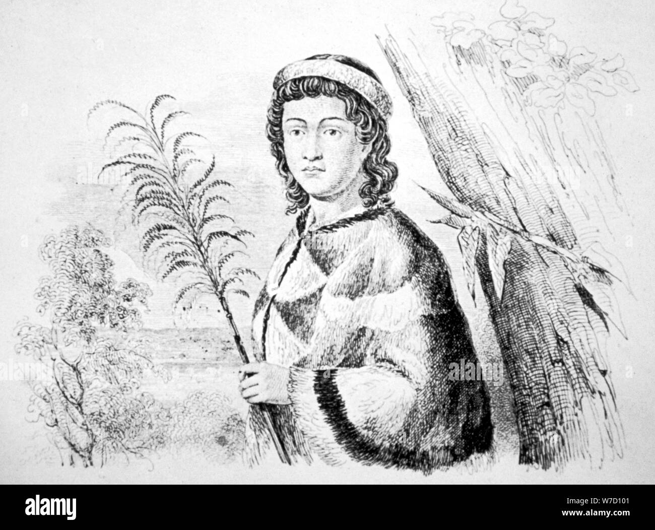 La princesse hawaïenne. Nahienaena c 18e siècle. Artiste : Inconnu Banque D'Images