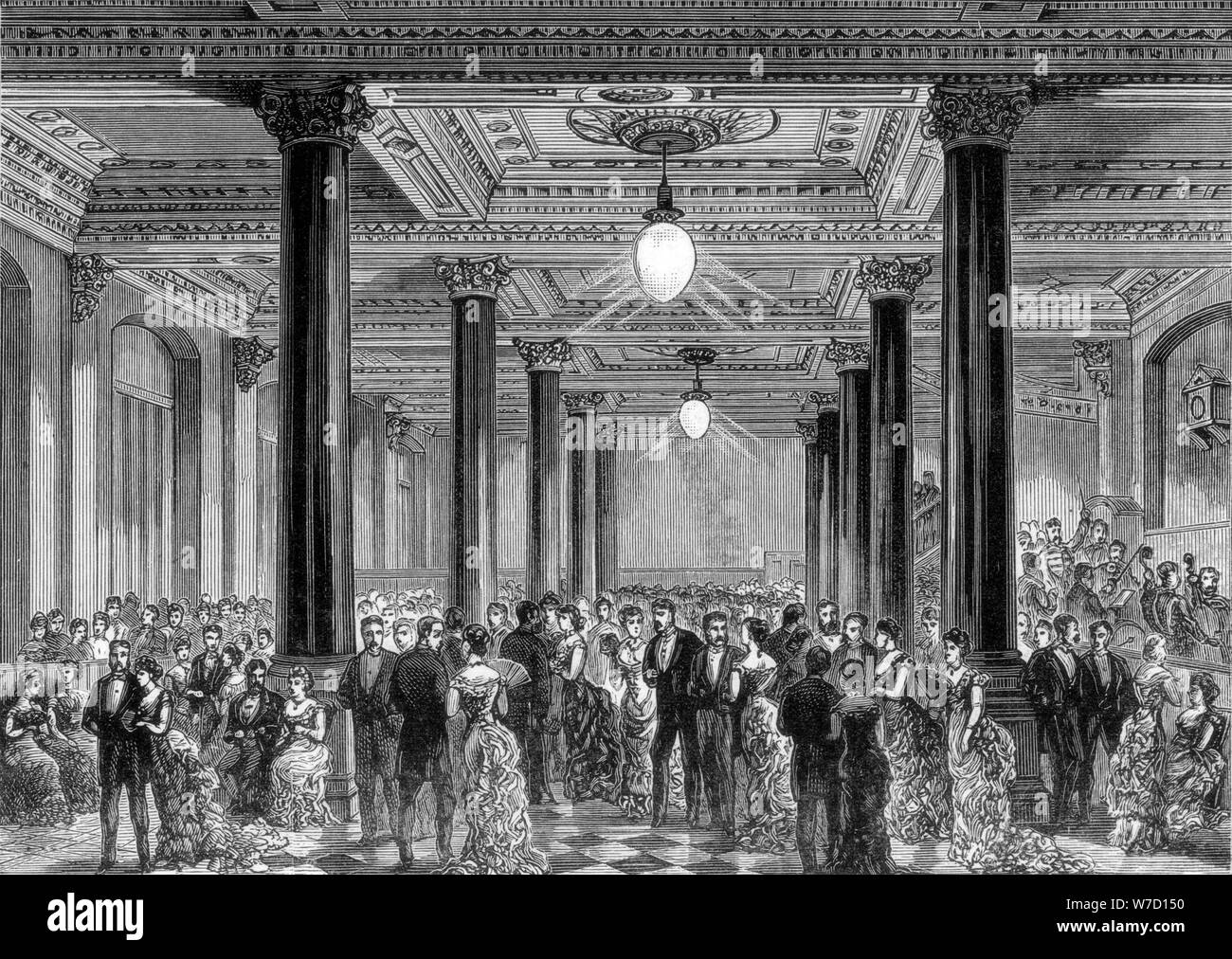 Soirée d'ouverture des nouveaux bureaux du Daily Telegraph, Fleet Street, Londres, 28 juin 1882. Artiste : Inconnu Banque D'Images