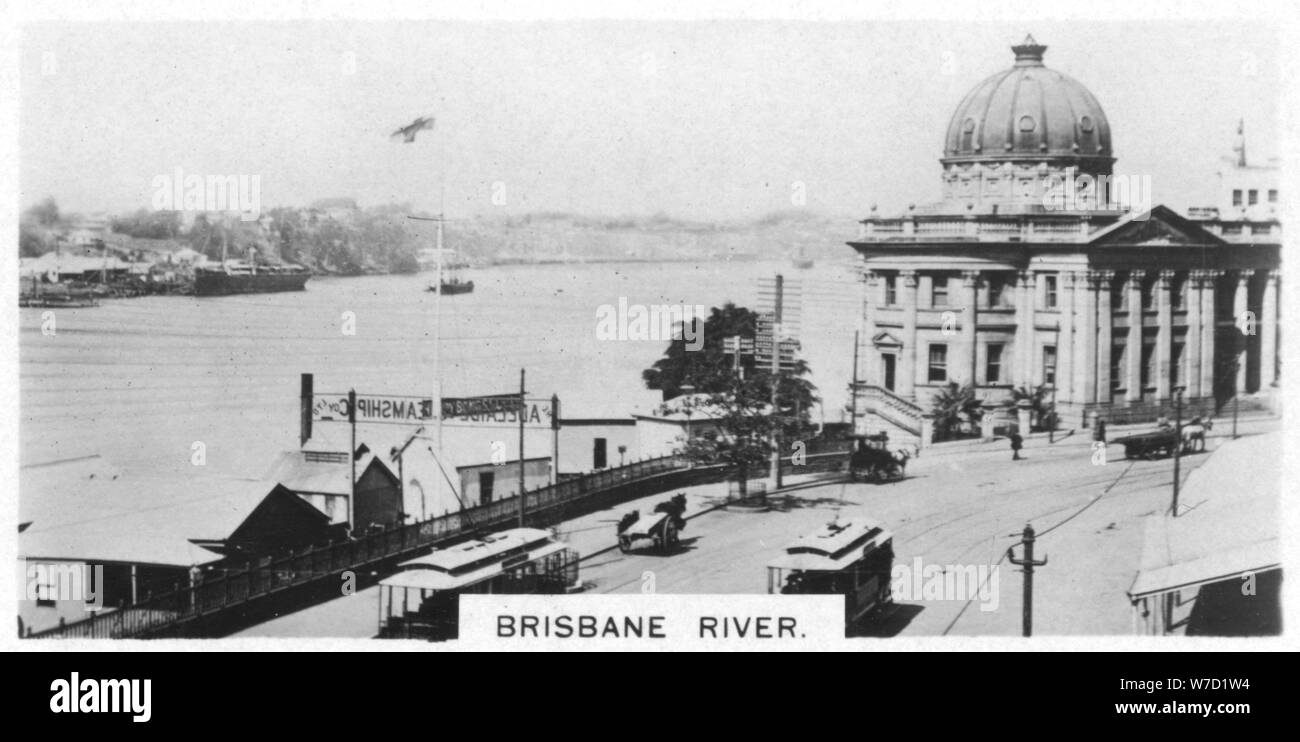 Fleuve de Brisbane, Queensland, Australie, 1928. Artiste : Inconnu Banque D'Images