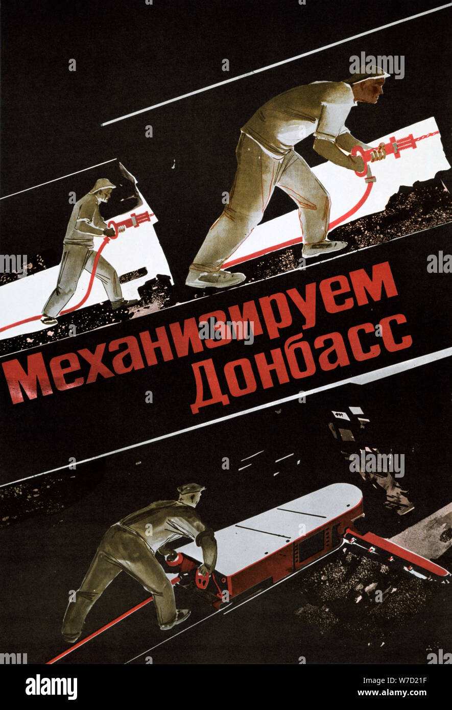 Affiche soviétique, 1930. Artiste : Inconnu Banque D'Images