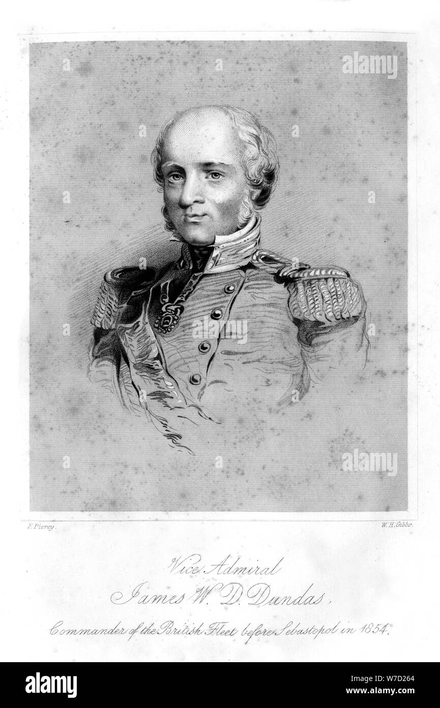 Sir James Whitley Deans Dundas (1785-1862), amiral britannique, 1855.Artiste : W H Gibbs Banque D'Images